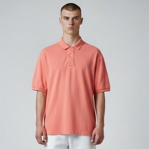 VTG 90s Polo Ralph Lauren Polo Shirt‎ Mens XL Coral Short Sleeve Preppy Made USA
